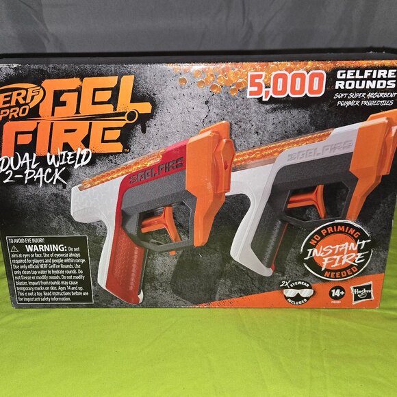 Nerf Pro Gelfire Dual Wield Pack, 2 Blasters, 5000 Gelfire Rounds - Picture 1 of 13